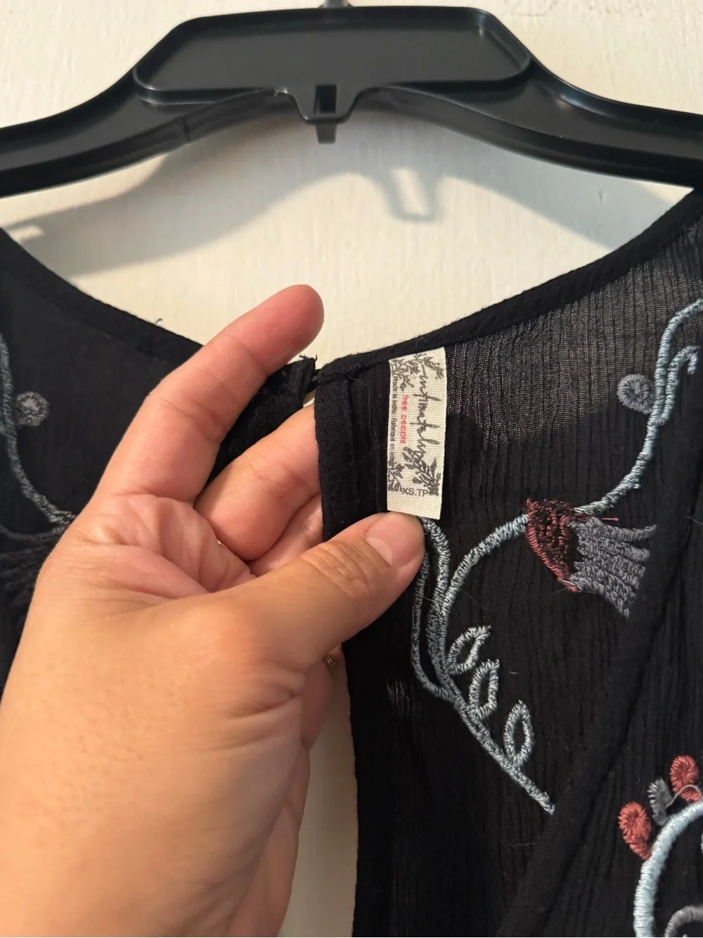 Free People Black Embroidered Sleeveless Sundress